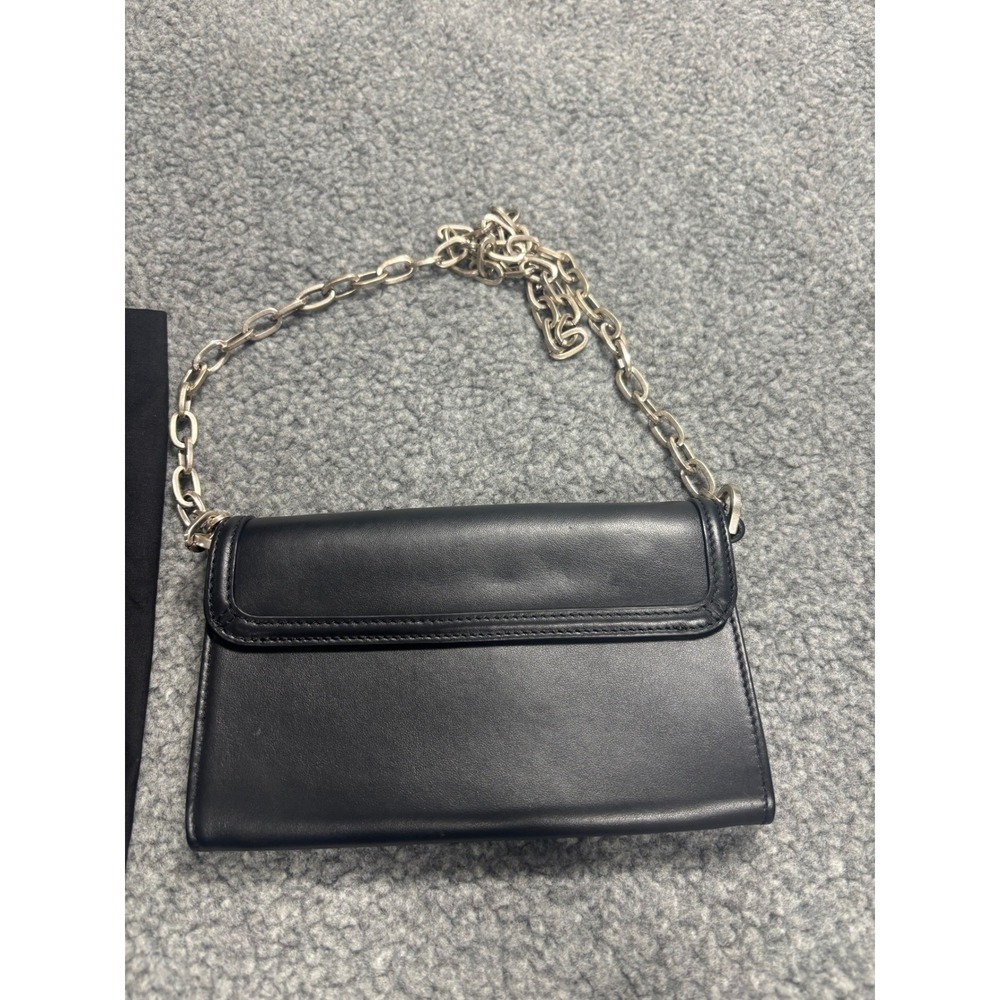 Zadig & Voltaire ZV Initiale Snake Le Long Black Leather Chain Clutch Bag $448 - Picture 4 of 12